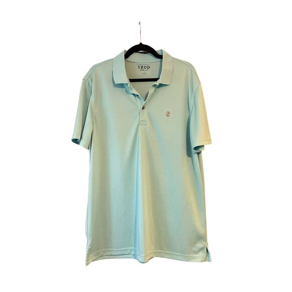 IZOD Golf Men's Performance Grid Short Sleeve Stretch Polo Shirt-Legacy Size L - Picture 1 of 10